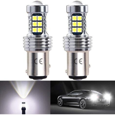 2 Pices 157 P21/5w Led 12v 24v Ampoules, Ampoules De Feux De Freinage  Led De Voiture Super Lumineuses, Blanc 6500k, Utilises Pour Les Ampoules De