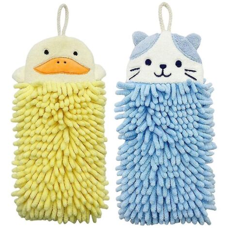 (2 Pices) Animal Mignon Serviette Essuie-mains Suspendue, Serviette Microfibre Douce Et Pelucheuse Serviettes Absorbantes  Schage Rapide Avec Bouc