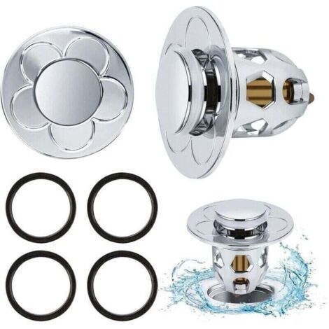 2 Pices Bonde de Lavabo Universel Pop Up 34-40mm,Bonde de Lavabo Pop-Up avec Filtre Anti-Clogging,Flitre de Vidange Anti-Bloqu,Bouchon Baignoire pour Lavabo Cuisine,Flitre Cheveux-Orifice de Vidange