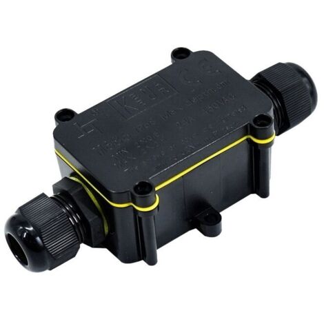 2 Pices Bote de Jonction tanche IP68, Boite de Derivation Etanche Exterieur, Connecteur de Cble 2 Voies Connexions pour Cble 5-9mm 9mm-12mm