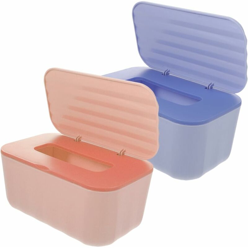 Sunxury - 2 pièces bote pp bureau bote à mouchoirs bureau mural double usage bote à mouchoirs humides avec couvercle voyage bote à mouchoirs humides