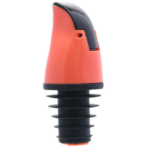 2 Pices Bouteille d'huile pour Bec verseur Distributeur de Bouchon pour Le vin Sauce soja Bouteilles de vinaigre Ustensiles de Cuisine Opération à Une Main(rouge orangé)