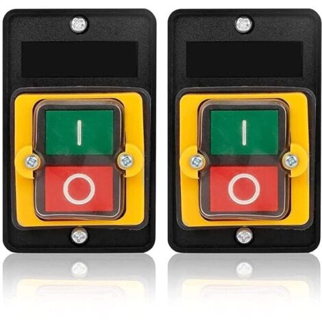2 pices Bouton-poussoir AC220V / 380V 10A Bouton-poussoir Impermable Bouton Poussoir ON/OFF Utilis pour Machines Textiles d\'quipement Mcanique