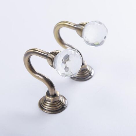 2 Pices Bronze Embrasses De Rideaux Crochets Dcoratifs En Cristal Pour Fentre Rideaux Crochet De Rideau  Fixer Au Mur Crochets De Rideaux En Mtal