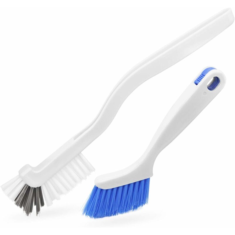 2 pièces brosse de nettoyage petite brosse à récurer pour nettoyer l'évier brosse à récurer avec poignée, brosses de nettoyage de coulis d'angle de