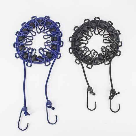 2 Pices Corde Linge,portable Lastique Ajustable Rtractable Corde Linge Extrieure De Camping Avec 12 Clips Et Boucles De Positionnement,pour Les