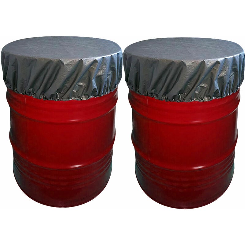 2 pièces Couvercle de baril housse de protection baril de pétrole baril de pluie de 60cm pour baril de 200L