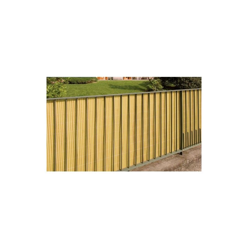 I Giardini Del Re - Bambou double arella en pvc tige elliptique 16 mm beige 300x100 cm pour terrasse de balcon de jardin exte'rieur