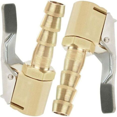 2 Pices Embout de Gonflage,Embout Gonflage Pneu Voiture,Embout Gonfleur avec Clip,Gonflage Valve Clip Pince Connecteur Adaptateur,pour Valves de Pneu,en Laiton,8mm