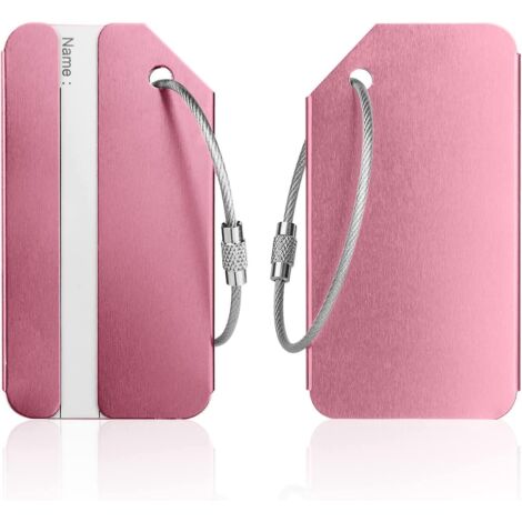2 Pices Etiquette Bagage, Bagages Tiquettes En Alliage D'aluminium Avec Cordes En Acier Inoxydable, Tiquette Bagage Valise En Aluminium Avec Carte