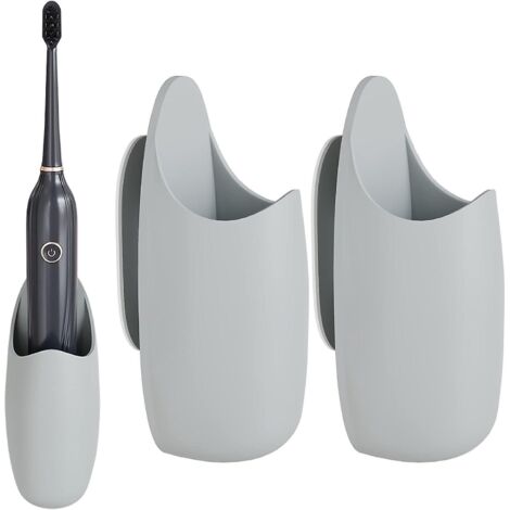 2 Pices, Gris Porte Brosse  Dents - Support Brosse  Dents Lectrique Porte-brosse  Dents Adhsif Organisateur De Dentifrice Mural Autocollant Multif
