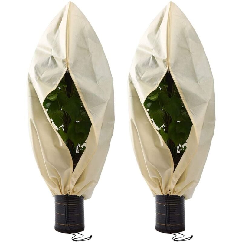 2 Pièces Housse Hivernage pour Plantes, Couverture d'hiver Végétale Non Tissée, Housse Hivernage Plante, Housse D'Hivernage, pour Tomates, Figuiers,