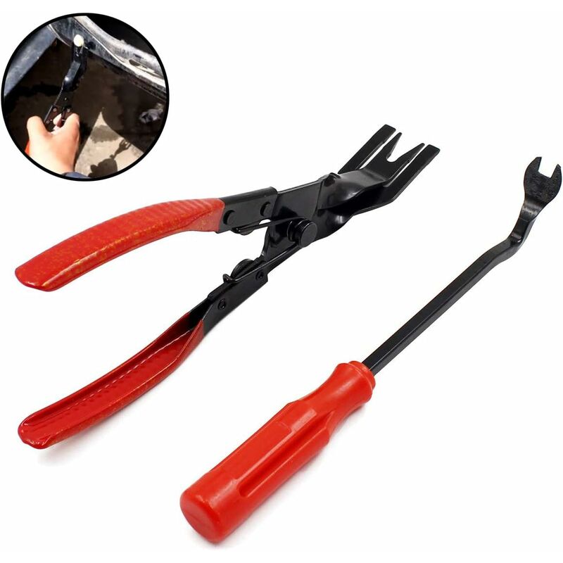 Deckon - 2 pièces Pince à dégrafer, Porte de Voiture Automatique Clip, Pinces Universelles Outils Pour Garnitures kits de réparation pour la