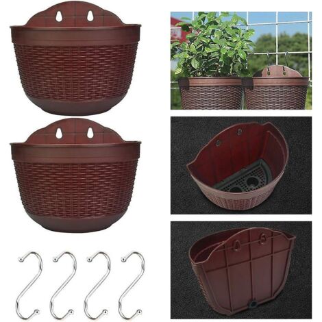 2 Pices Pots De Fleurs  Suspendre Bac A Fleurs Exterieur Pot De Plantes Suspendu Balcon  Suspendre Pots Conteneur De Fleurs Pot De Jardin Avec Tro