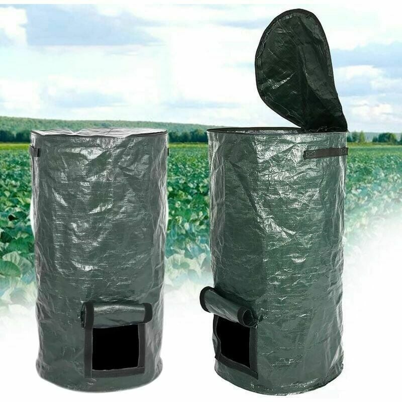 Vuszr - 2 Pièces Sacs de Compost - Bacs de Compost de pe de Fermentation Organique Écologique, Sacs pour Déchets de Cuisine de Jardin, (2 Pièces,