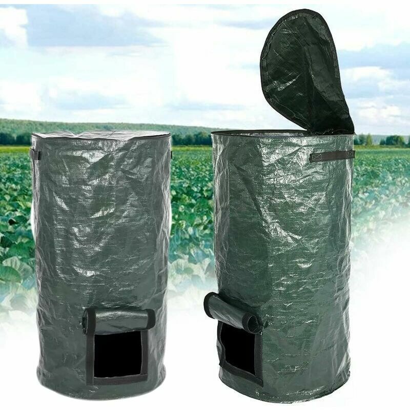 2 Pièces Sacs de Compost - Bacs de Compost de pe de Fermentation Organique Écologique, Sacs pour Déchets de Cuisine de Jardin, (2 Pièces, 45x80cm)