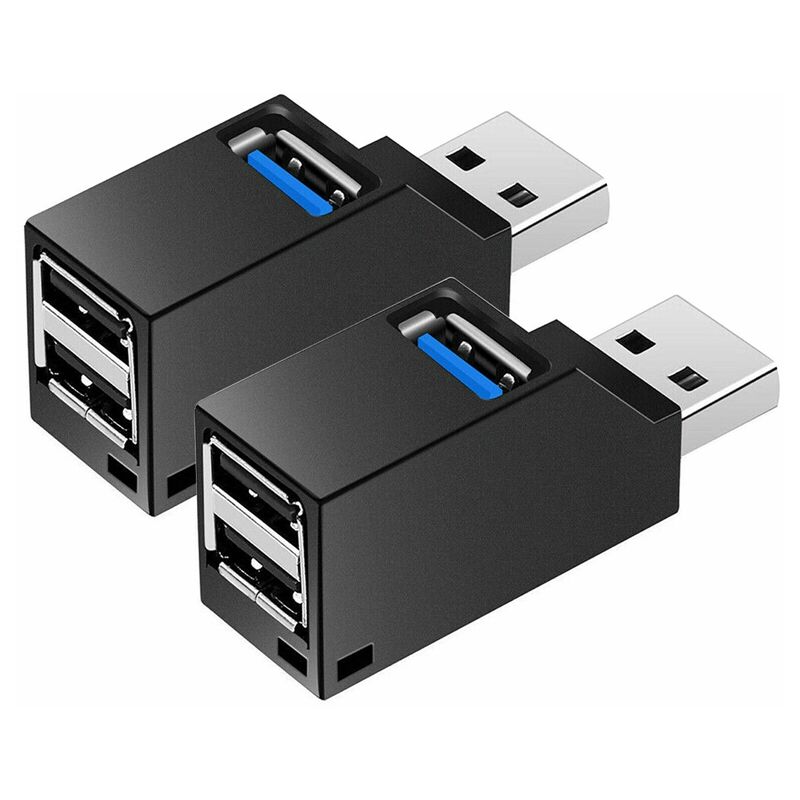 2 PièCes SéRies 3 Ports usb Hub Mini USB3.0 BoîTe de Distribution de Concentrateur Haute pour pc Ordinateur Portable u Disque Lecteur de Carte de