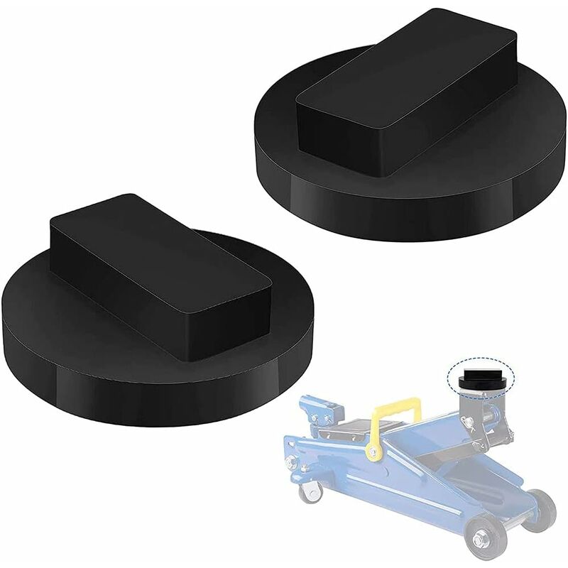 2 Pièces Tampon de Cric, Bloc Cric de Levage, Jack en Caoutchouc Pad, Universel Adaptateur de Cric en Caoutchouc Protège la Voiture des Rayures