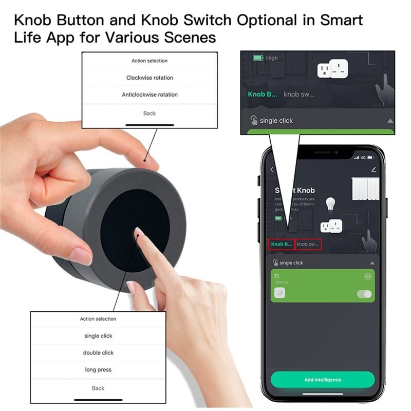 2 PièCes Tuya ZigBee Commutateur de Bouton Intelligent ContrôLeur de Commutateur de ScèNe Alimenté par Batterie ScéNario D'Automatisation Application