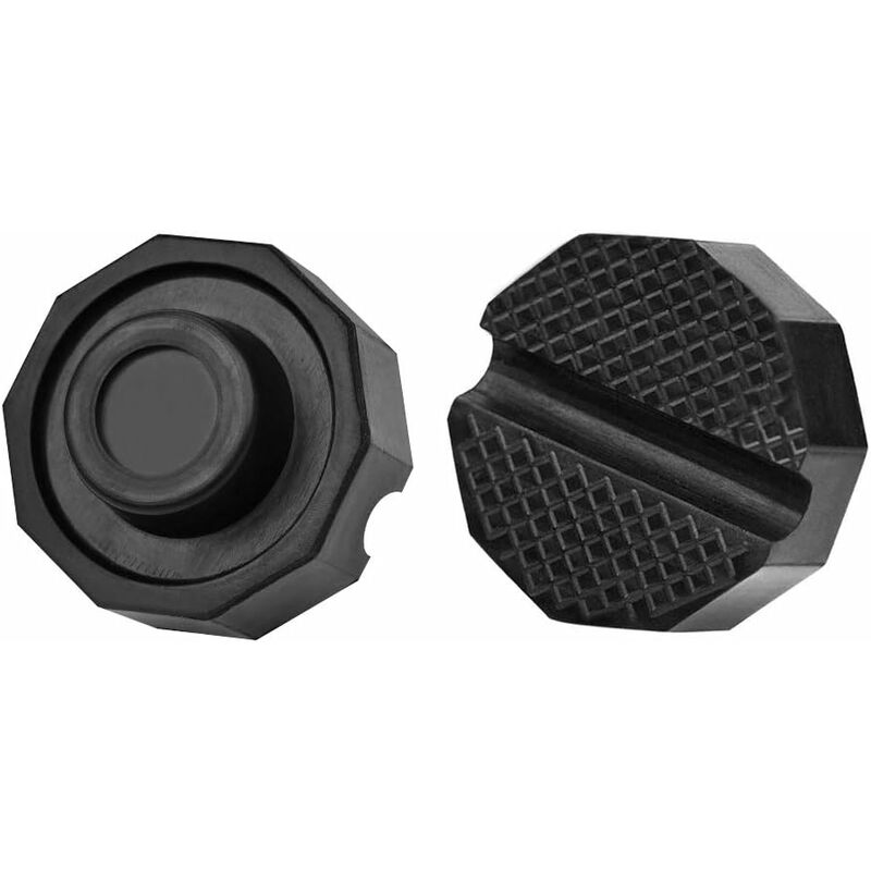 2 Pièces Universal Polyanjular Jack Pad en Caoutchouc, Bloc Tampon en Caoutchouc, Accessoire de Voiture pour Crics à Hydraulique (Noir)