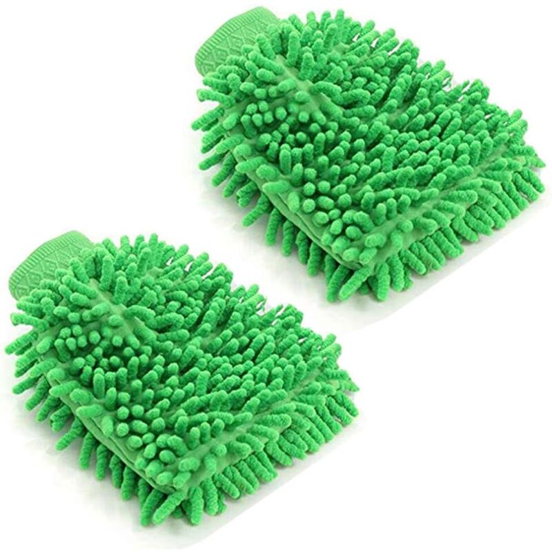 (2 pièces) Voiture Wash Mitt, Microfibre chenille car wash mitt gants corail velours absorbant wet/dry clean, lavage de voiture nettoyage Gant Wash