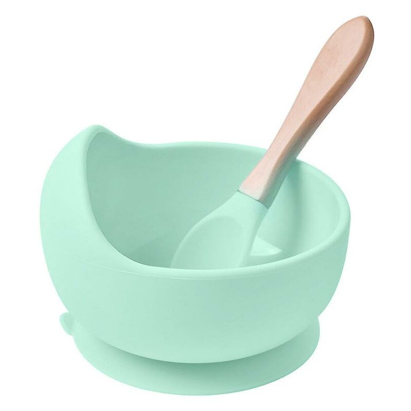 2 pièces/ensemble Silicone bébé bol d'alimentation vaisselle pour enfants étanche bol d'aspiration avec cuillère enfants plats ustensiles de cuisine