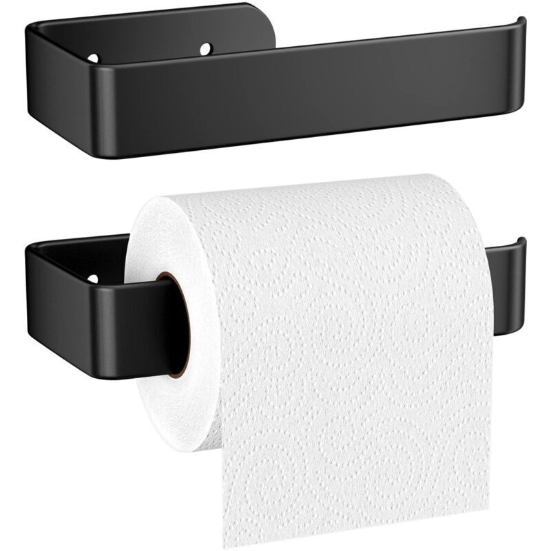 2 pièce 16CM Porte Papier Toilette Alliage d'aluminium Mat, Support Derouleur Papier Toilette Murale Perçage avec Vis Fixes, Stable Porte-Papier