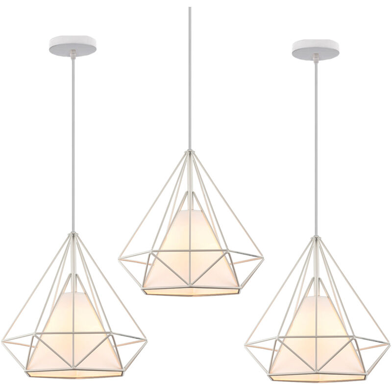 Image of Metal Pendant Light White, Industrial Metal&hellip;
