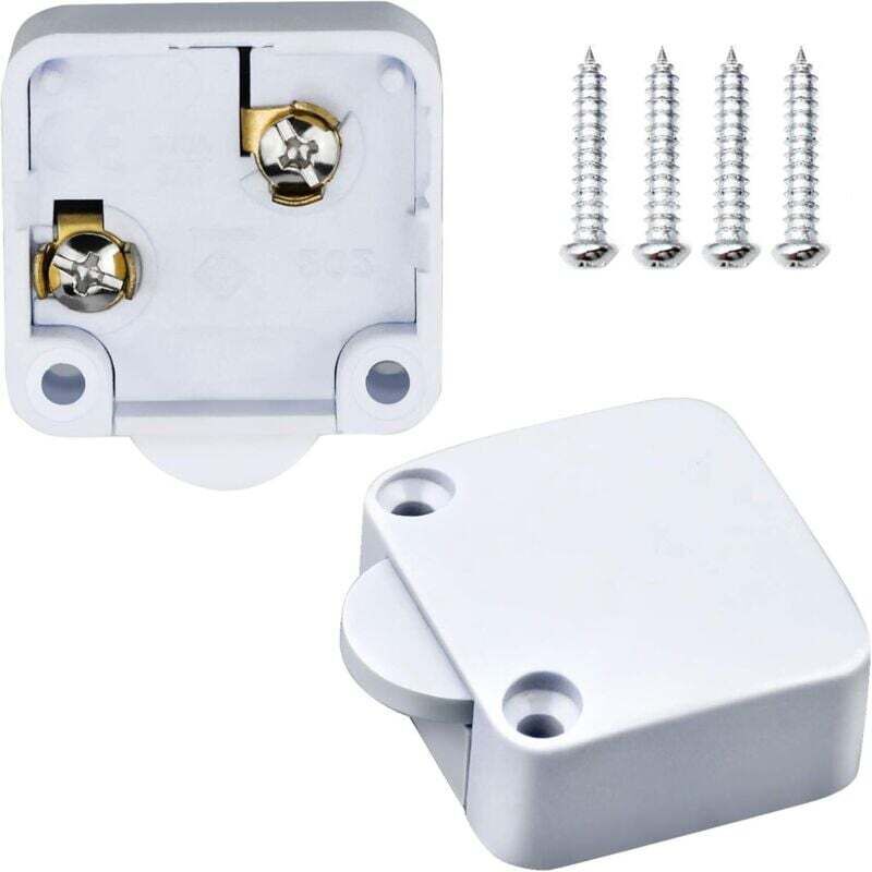 2 Pièce Commutateur D'armoire de Porte Interrupteur D'éclairage Automatique pour Placards, Blanc