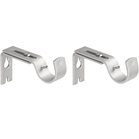 2-Piece Curtain Rod Holder, Adjustable Curtain Rod Holder, Metal Curtain Rod Holder for Home and Bedroom Fixing (Silver) YMYNY