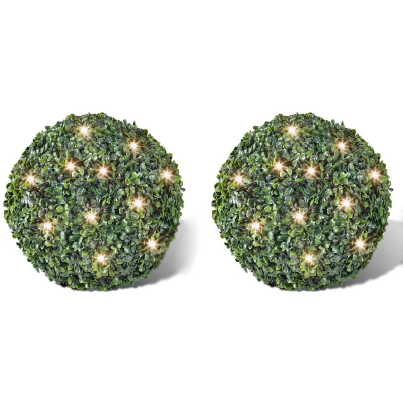 Vidaxl - 2 pièce de boule 35 cm avec guirlande lumineuse solaire 24 led