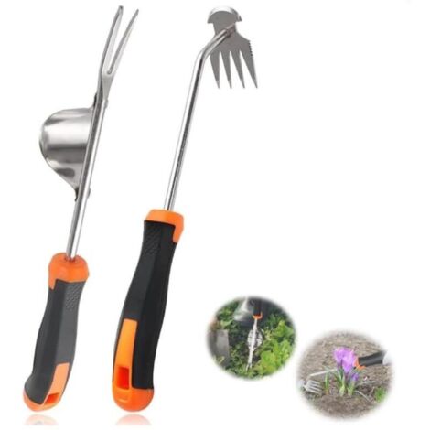 2 Pièce Désherbeur Manuel,Arrache Pissenlit,Arrache Mauvaise Herbe en Acier Inoxydable,Extracteur Mauvaises Herbes,Outil désherbage Manuel