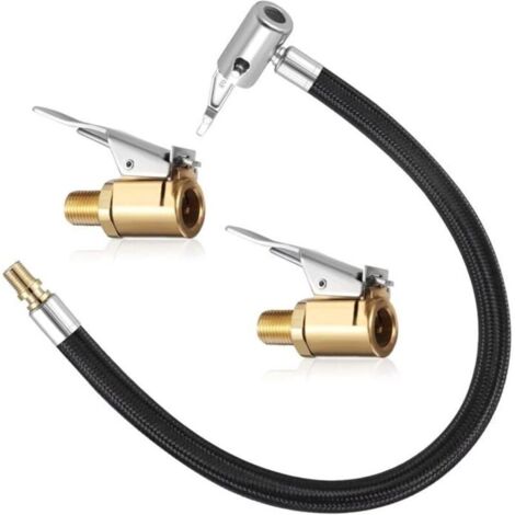 2 Pièce Embout Gonflage Pneu Voiture, 8 mm Embout de Gonflage mit 35CM Flexible de Gonflage Tuyau en Caoutchouc, Valve Pneu Voiture