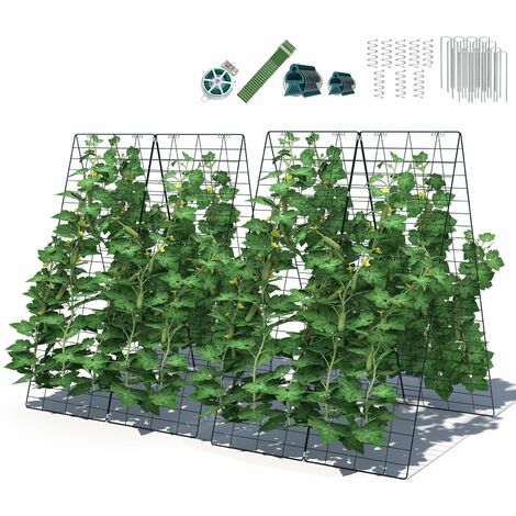 2-Piece Green Cucumber Garden Trellis A-Frame Grow Support for Climbing Plant