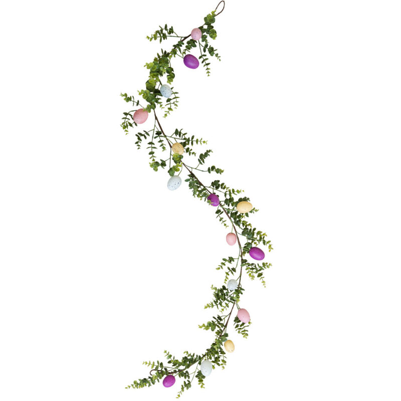 1 pièce Guirlande de Pâques 170cm avec Œufs Tachetés – Guirlande Printemps Rustique Décoration Pâques Cheminée Porte Table Maison