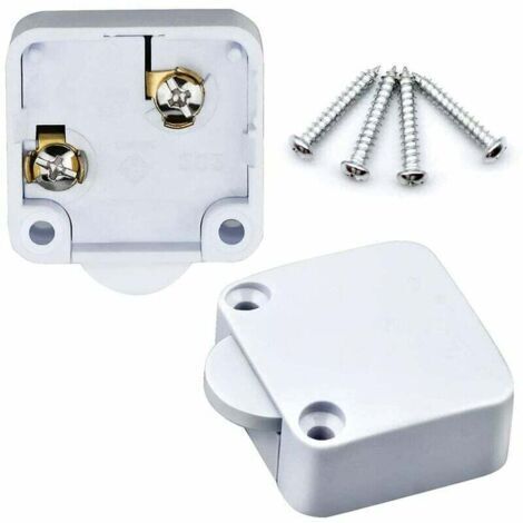 2 Pièce Interrupteur de Placard D'armoire Interrupteurs 2A/250V Interrupteur Automatique Placards pour S'applique à Divers Appareils D'éclairage et Tous Types Portes (Blanche)