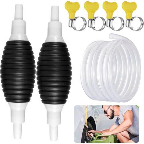 2-Piece Manual Pump, 4m Manual Water Pump, Universal Fuel Transfer Pump, Portable Manual Gasoline Transfer Pump, Hand Siphon Pump for Gasoline, Fuel, and Water