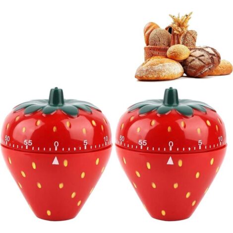 2-Piece Mechanical Kitchen Timer Set, 60-Minute Manual Timer, Mechanical Time Reminder for Kitchen, Office, or Home