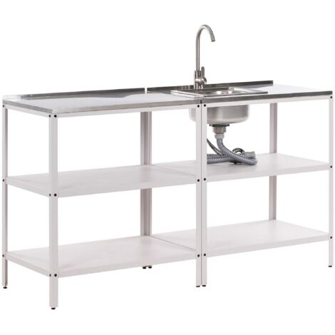 2 Piece Outdoor Kitchen Set with Sink VILAMA White
