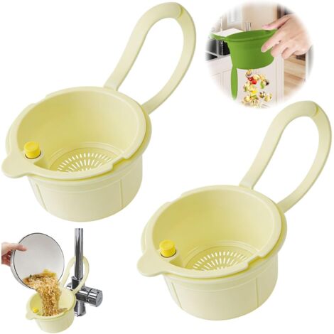 2 Pièce Passoire Evier, Tamis Amovible pour Lavabo Convient Nettoyage et Rangement Cuisine (Blanc) Blanc -