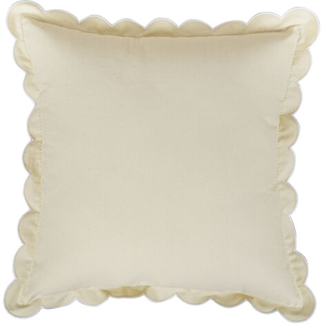 2-Piece Pillowcase Set, Ruffled Edge, Solid Color Sofa Cushion Covers, Throw Pillow Covers, Decorative Pillowcases, Modern Garden Cushion Covers, Suitable for Patio/Tent/Balcony/Sofa, 40x40cm, Off-Whi