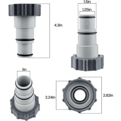2-Piece Pool Hose Adapter, Male Threaded Pool Fittings for Pool Drain Pump, for 1.5" and 1.25" Hoses - Series A