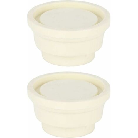 2-Piece Pool Ladder Bumper Set, White Rubber Ladder End Caps for Inground Pools, Universal Replacement Parts