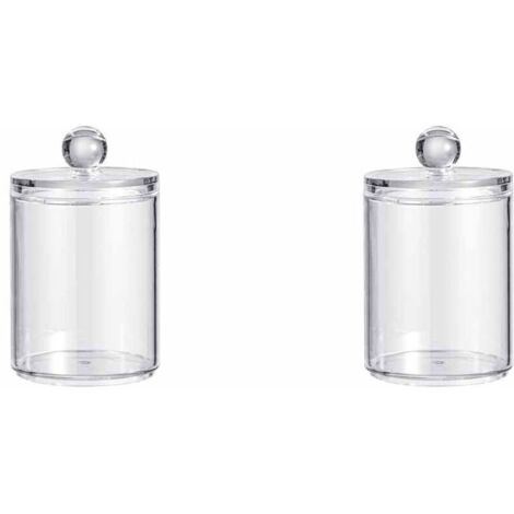 2 Pièce Porte Coton Tige, Distributeur Coton, Boite Rangement Tige avec Couvercle, étanche à la poussière et à lhumidité, pour Salon, Chambre coucher, Salle de Bain