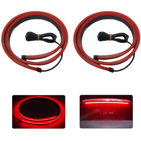 2 Piece Set, High Mount Brake Light, Car Signal Light, High Mount Brake Light, Car Tailgate Strip, Safe Driving Warning Light, 90cm Cuttable Rear Third Brake Light