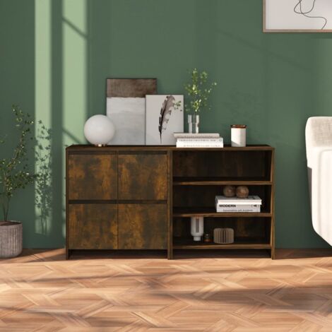 2 Piece Sideboard Smoked Oak Engineered Wood vidaXL