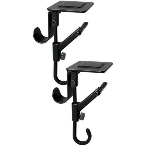2 pièce Suspension pour guirlande et bas de cheminée, pour cadre de porte, cintre double réglable et robuste 2 en 1, noir