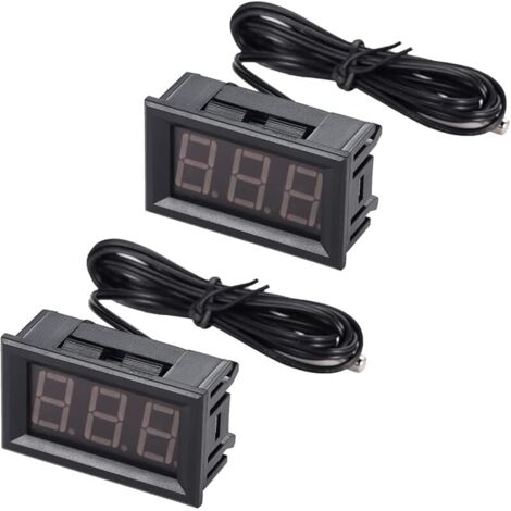 2 pièce Thermomètre numérique à affichage LED 0,56", jauge de température DC 12 V -50110 °C avec sonde NTC étanche, compteur de température LED rouge