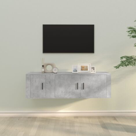 2 Piece TV Cabinet Set Concrete Grey Engineered Wood vidaXL