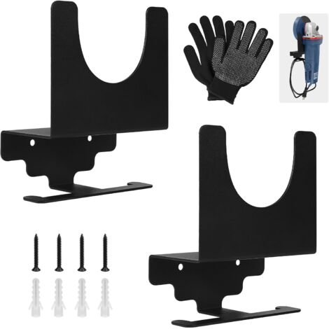 2-Piece Wall-Mounted Angle Grinder Holder, Angle Grinder Storage Rack, Power Tool Holder, Angle Grinder Organizer, Grinder Hanger, Trimmer, Polisher